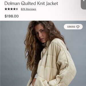 Free People Cream Quilted Puffer Jacket